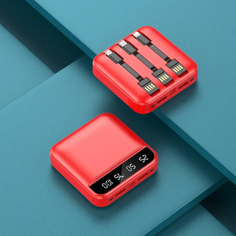 10000/20000mAh Fast Charging Power Display Built-in Cable dual LED Lighting Mini Protable Power Bank For iPhone Samsung Huawei