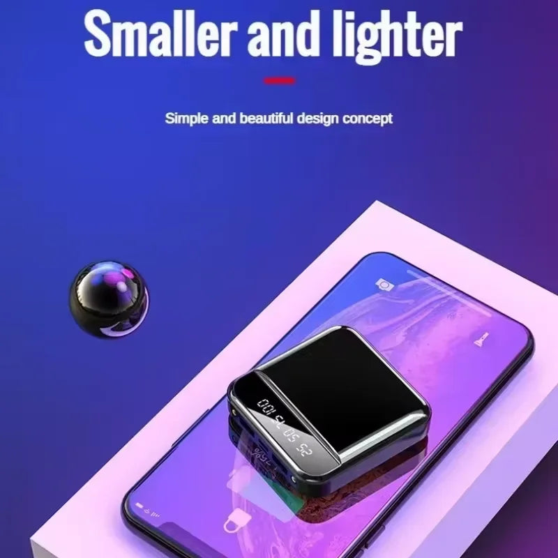 10000/20000mAh Fast Charging Power Display Built-in Cable dual LED Lighting Mini Protable Power Bank For iPhone Samsung Huawei